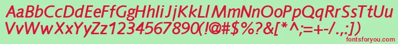 FacilesskBoldItalic Font – Red Fonts on Green Background