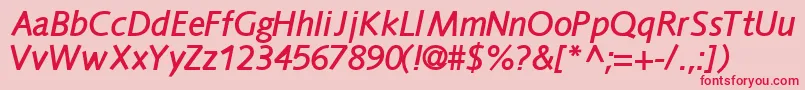 FacilesskBoldItalic Font – Red Fonts on Pink Background