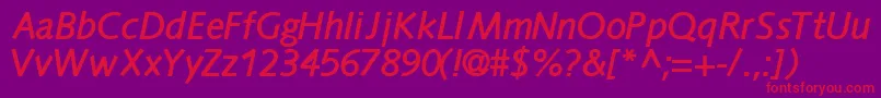 FacilesskBoldItalic Font – Red Fonts on Purple Background