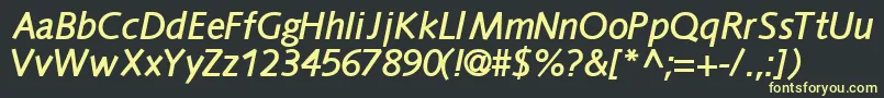 フォントFacilesskBoldItalic – 黒い背景に黄色の文字