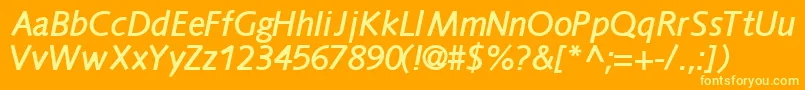 More about FacilesskBoldItalic Font FacilesskBoldItalic Font – Yellow Fonts on Orange Background