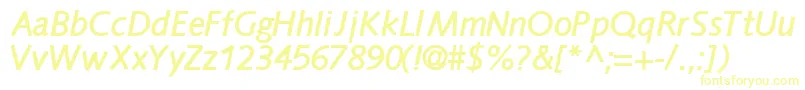 フォントFacilesskBoldItalic – 黄色のフォント
