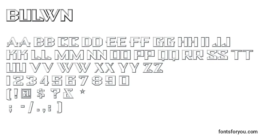 Schriftart Bulwn – Alphabet, Zahlen, spezielle Symbole