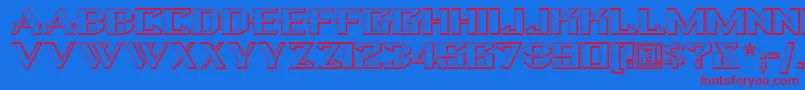 Bulwn Font – Red Fonts on Blue Background