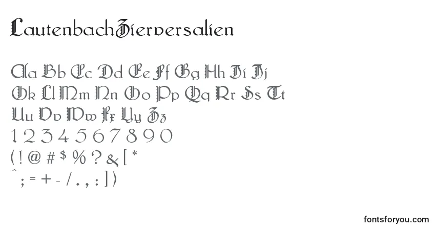 Schriftart LautenbachZierversalien – Alphabet, Zahlen, spezielle Symbole