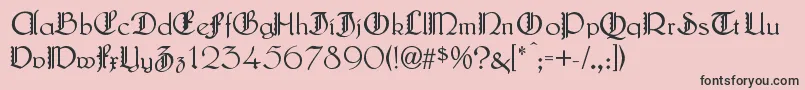LautenbachZierversalien-Schriftart – Schwarze Schriften auf rosa Hintergrund
