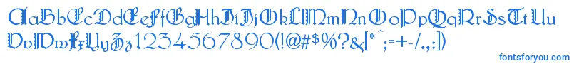 LautenbachZierversalien Font – Blue Fonts on White Background