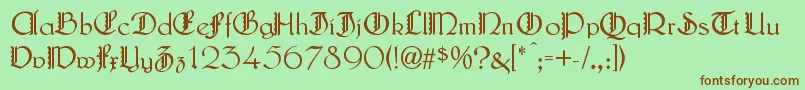 Weitere Informationen zur LautenbachZierversalien-Schriftart LautenbachZierversalien-Schriftart – Braune Schriften auf grünem Hintergrund