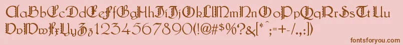 LautenbachZierversalien-Schriftart – Braune Schriften auf rosa Hintergrund