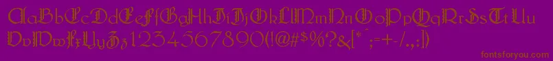 LautenbachZierversalien-Schriftart – Braune Schriften auf violettem Hintergrund