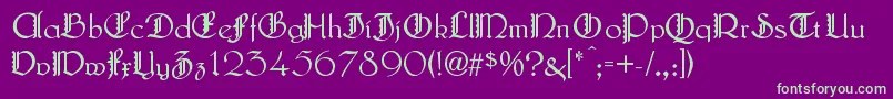 LautenbachZierversalien Font – Green Fonts on Purple Background