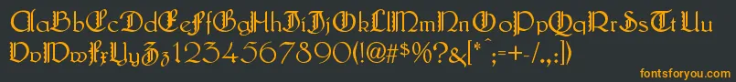 LautenbachZierversalien Font – Orange Fonts on Black Background