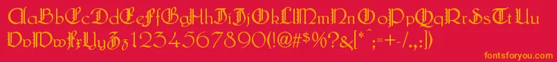 LautenbachZierversalien Font – Orange Fonts on Red Background