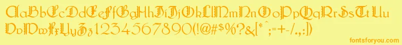 LautenbachZierversalien Font – Orange Fonts on Yellow Background