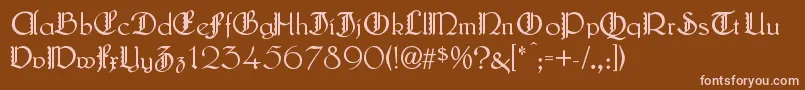 Weitere Informationen zur LautenbachZierversalien-Schriftart LautenbachZierversalien-Schriftart – Rosa Schriften auf braunem Hintergrund