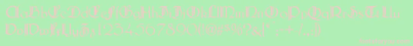 Weitere Informationen zur LautenbachZierversalien-Schriftart LautenbachZierversalien-Schriftart – Rosa Schriften auf grünem Hintergrund