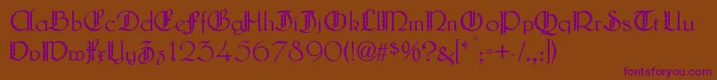 Шрифт LautenbachZierversalien – фиолетовые шрифты на коричневом фоне