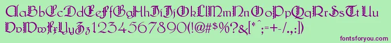 LautenbachZierversalien Font – Purple Fonts on Green Background