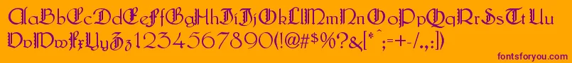 LautenbachZierversalien Font – Purple Fonts on Orange Background