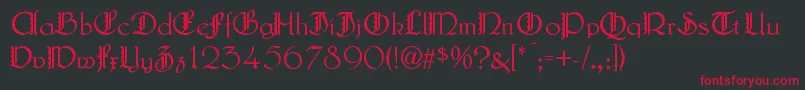 LautenbachZierversalien Font – Red Fonts on Black Background