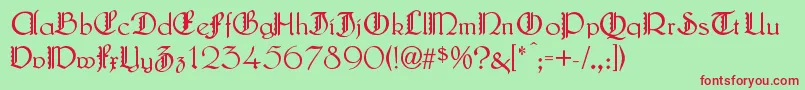 LautenbachZierversalien Font – Red Fonts on Green Background