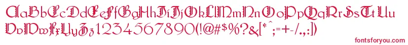 LautenbachZierversalien Font – Red Fonts on White Background