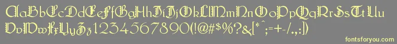 LautenbachZierversalien Font – Yellow Fonts on Gray Background