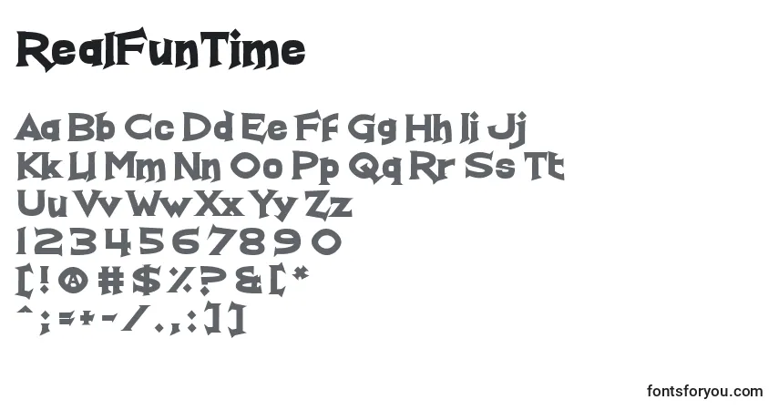 Schriftart RealFunTime – Alphabet, Zahlen, spezielle Symbole