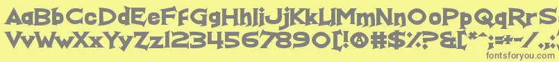 Fonte RealFunTime – fontes cinzas em um fundo amarelo