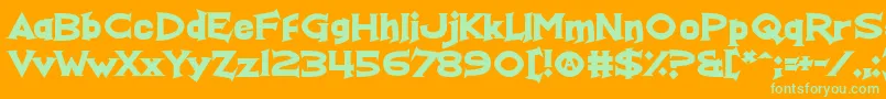 RealFunTime-fontti – vihreät fontit oranssilla taustalla