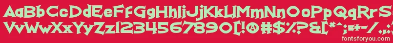 Czcionka RealFunTime – zielone czcionki na czerwonym tle