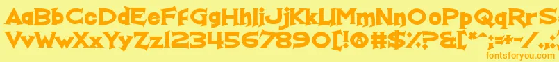 Police RealFunTime – polices orange sur fond jaune