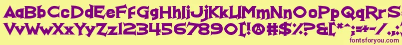 RealFunTime Font – Purple Fonts on Yellow Background