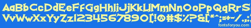 RealFunTime Font – Yellow Fonts on Blue Background