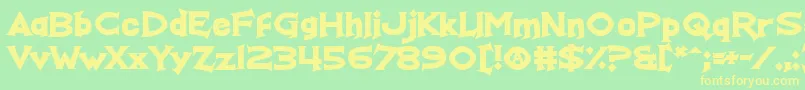 RealFunTime-fontti – keltaiset fontit vihreällä taustalla