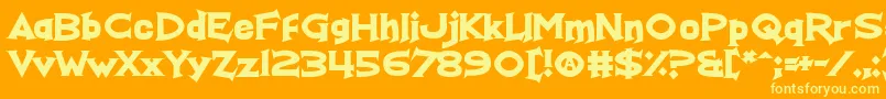 RealFunTime Font – Yellow Fonts on Orange Background