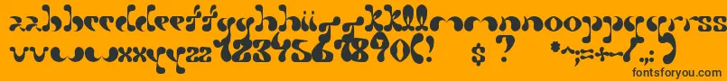 Petal-Schriftart – Schwarze Schriften auf orangefarbenem Hintergrund