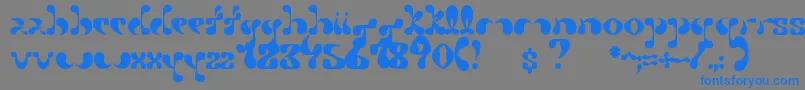 Petal-Schriftart – Blaue Schriften auf grauem Hintergrund