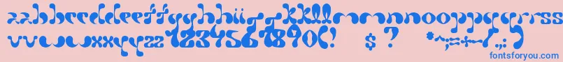 Petal Font – Blue Fonts on Pink Background