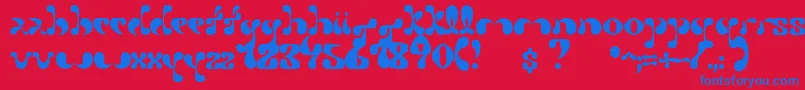 fuente Petal – Fuentes Azules Sobre Fondo Rojo