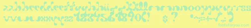 Petal Font – Green Fonts on Yellow Background
