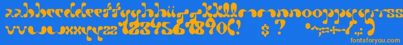 Petal Font – Orange Fonts on Blue Background