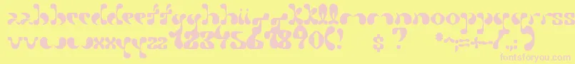 フォントPetal – ピンクのフォント、黄色の背景