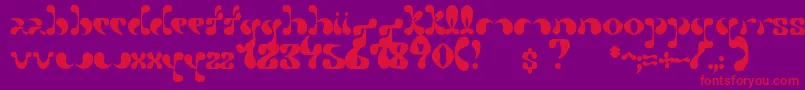 Petal-Schriftart – Rote Schriften auf violettem Hintergrund