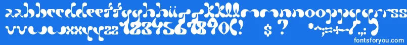 Petal Font – White Fonts on Blue Background