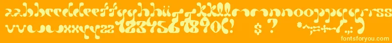 Petal-Schriftart – Gelbe Schriften auf orangefarbenem Hintergrund