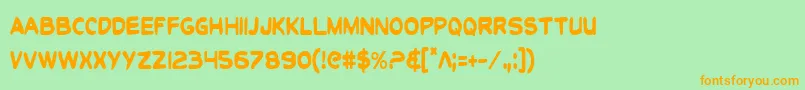 ToonTownIndustrialCond Font – Orange Fonts on Green Background