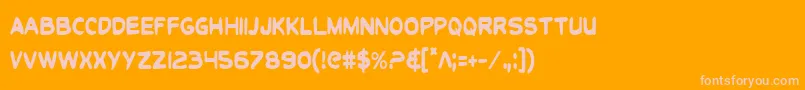 ToonTownIndustrialCond Font – Pink Fonts on Orange Background