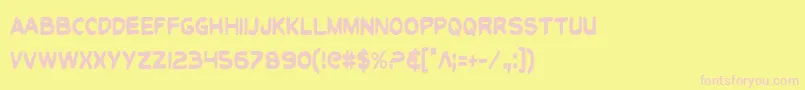 フォントToonTownIndustrialCond – ピンクのフォント、黄色の背景