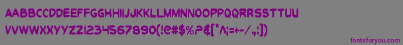 Шрифт ToonTownIndustrialCond – фиолетовые шрифты на сером фоне
